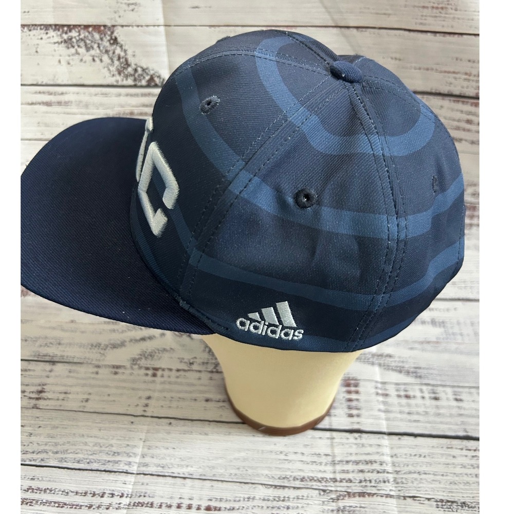 Adidas Sporting Kansas City SKC MLS Snapback Hat Navy Blue Striped Flat Brim Cap - Picture 4 of 7
